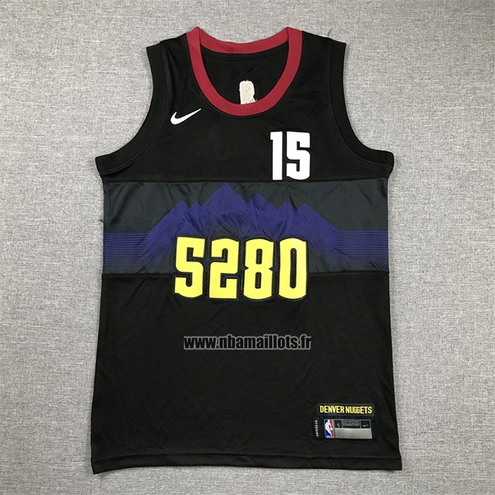 Maillot Enfant Denver Nuggets Nikola Jokic NO 15 Ville 2023-24 Noir